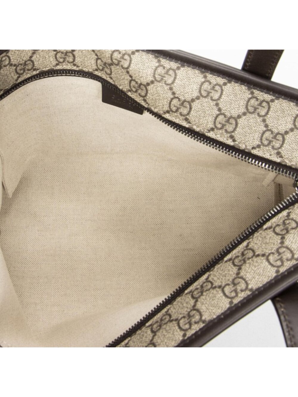 Gucci Small Joy Tote Bag Dark Brown Beige Supreme Canvas - Picture 9 of 10